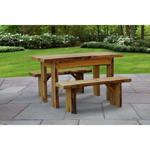 A & L Furniture Autumnwood Table with 2 Wildwood Benches Table 4ft / Unfinished