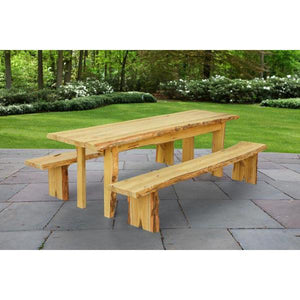 A & L Furniture Autumnwood Table with 2 Wildwood Benches Table 4ft / Unfinished