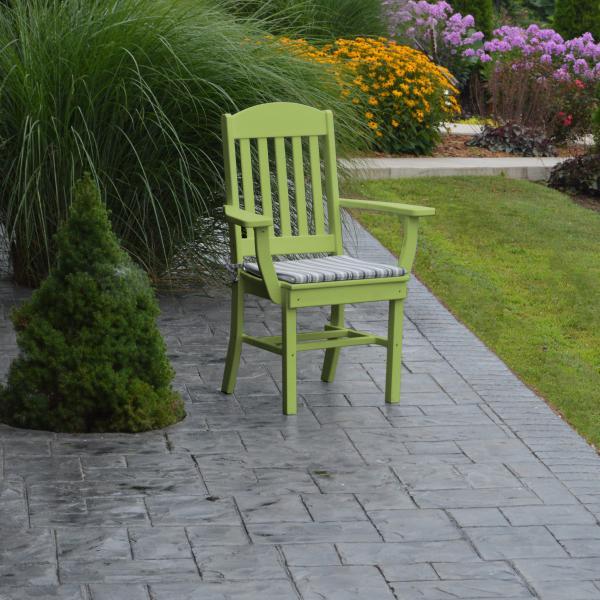 A &amp; L Furniture Classic Dining Chair w/ Arms Outdoor Chairs Aruba Blue