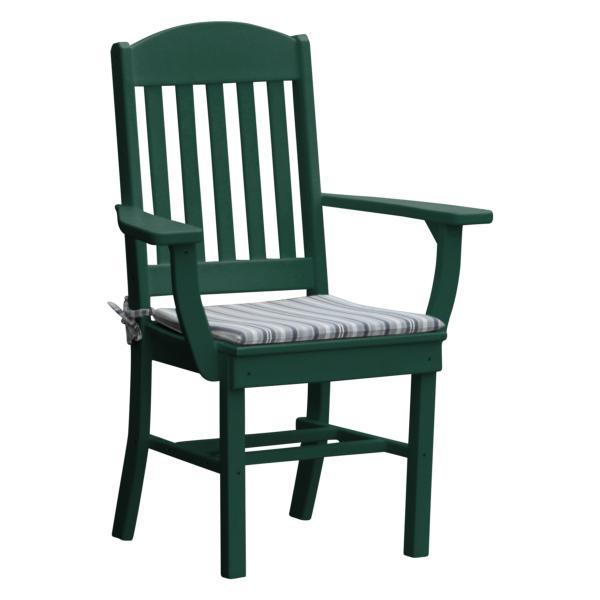 A &amp; L Furniture Classic Dining Chair w/ Arms Outdoor Chairs Aruba Blue