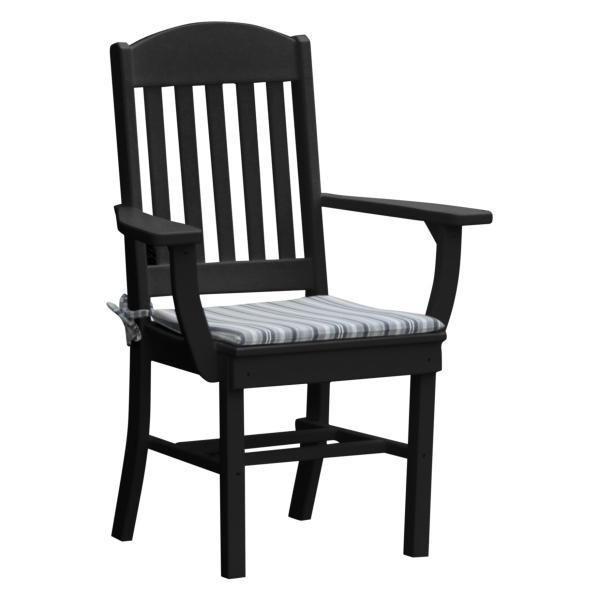 A &amp; L Furniture Classic Dining Chair w/ Arms Outdoor Chairs Black