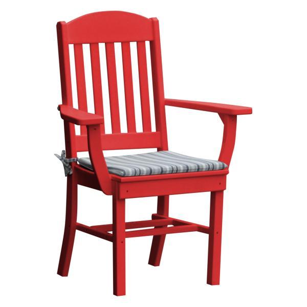 A &amp; L Furniture Classic Dining Chair w/ Arms Outdoor Chairs Bright Red