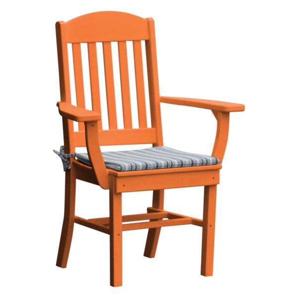 A &amp; L Furniture Classic Dining Chair w/ Arms Outdoor Chairs Orange