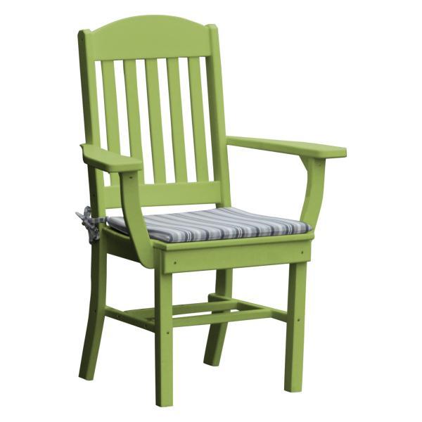 A &amp; L Furniture Classic Dining Chair w/ Arms Outdoor Chairs Tropical Lime