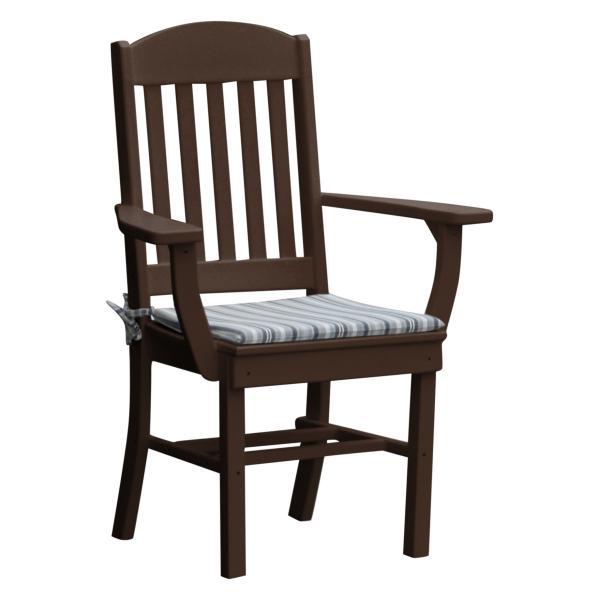 A &amp; L Furniture Classic Dining Chair w/ Arms Outdoor Chairs Tudor Brown