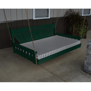 A & L Furniture Fanback Yellow Pine 6ft Swing Bed Swing Beds 6ft / Unfinished / No