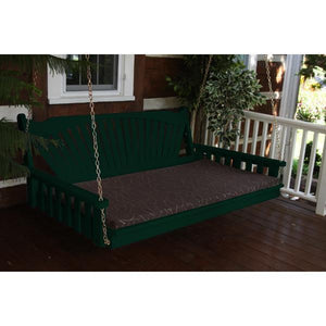 A & L Furniture Fanback Yellow Pine 6ft Swing Bed Swing Beds 6ft / Unfinished / No