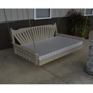 A & L Furniture Fanback Yellow Pine 6ft Swing Bed Swing Beds 6ft / Unfinished / No