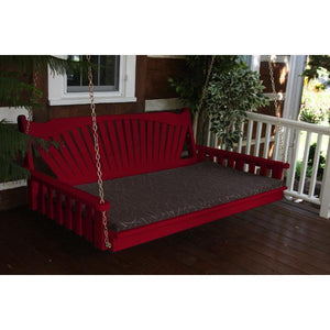 A & L Furniture Fanback Yellow Pine 6ft Swing Bed Swing Beds 6ft / Unfinished / No