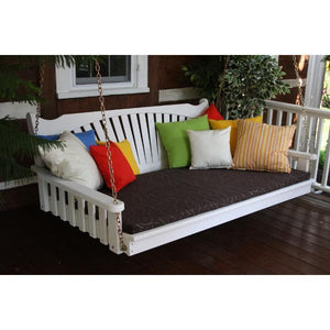 A & L Furniture Fanback Yellow Pine 6ft Swing Bed Swing Beds 6ft / Unfinished / No