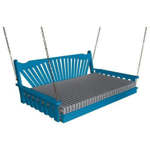 A & L Furniture Fanback Yellow Pine 6ft Swing Bed Swing Beds 6ft / Unfinished / No