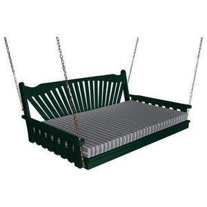 A & L Furniture Fanback Yellow Pine 6ft Swing Bed Swing Beds 6ft / Unfinished / No