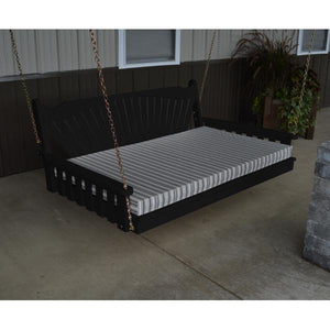 A & L Furniture Fanback Yellow Pine Swing Bed Swing Beds 4ft / Unfinished / No