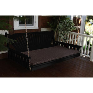 A & L Furniture Fanback Yellow Pine Swing Bed Swing Beds 4ft / Unfinished / No