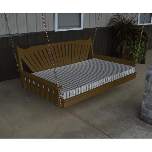 A &amp; L Furniture Fanback Yellow Pine Swing Bed Swing Beds 4ft / Unfinished / No