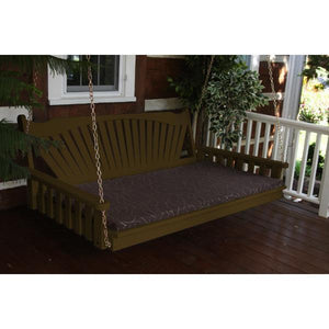A & L Furniture Fanback Yellow Pine Swing Bed Swing Beds 4ft / Unfinished / No