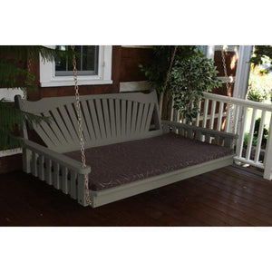 A & L Furniture Fanback Yellow Pine Swing Bed Swing Beds 4ft / Unfinished / No