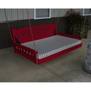 A & L Furniture Fanback Yellow Pine Swing Bed Swing Beds 4ft / Unfinished / No