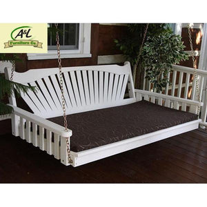 A & L Furniture Fanback Yellow Pine Swing Bed Swing Beds 4ft / Unfinished / No