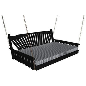 A & L Furniture Fanback Yellow Pine Swing Bed Swing Beds 4ft / Unfinished / No