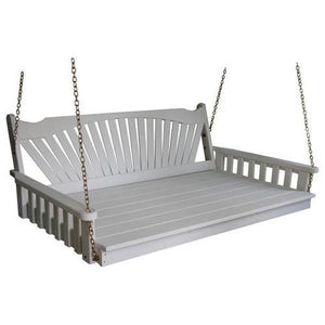 A & L Furniture Fanback Yellow Pine Swing Bed Swing Beds 4ft / Unfinished / No