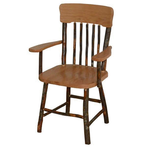 A & L Furniture Hickory Panel Back Dining Chair With Arms Outdoor Chairs Natural