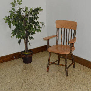 A & L Furniture Hickory Panel Back Dining Chair With Arms Outdoor Chairs Natural