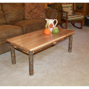 A & L Furniture Hickory Solid Wood Coffee Table Table Rustic Hickory