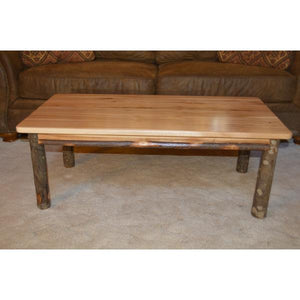 A & L Furniture Hickory Solid Wood Coffee Table Table Rustic Hickory