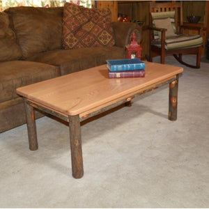 A & L Furniture Hickory Solid Wood Coffee Table Table Rustic Hickory