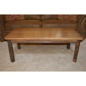 A & L Furniture Hickory Solid Wood Coffee Table Table Rustic Hickory