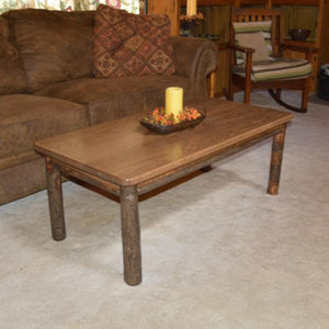 A & L Furniture Hickory Solid Wood Coffee Table Table Rustic Hickory
