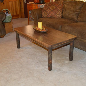 A & L Furniture Hickory Solid Wood Coffee Table Table Rustic Hickory