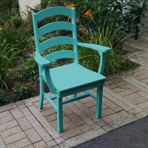 A & L Furniture Ladderback Dining Chair w/ Arms Outdoor Chairs Aruba Blue