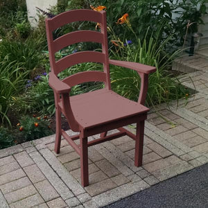 A & L Furniture Ladderback Dining Chair w/ Arms Outdoor Chairs Aruba Blue