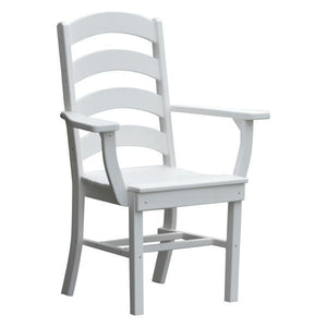 A & L Furniture Ladderback Dining Chair w/ Arms Outdoor Chairs Aruba Blue