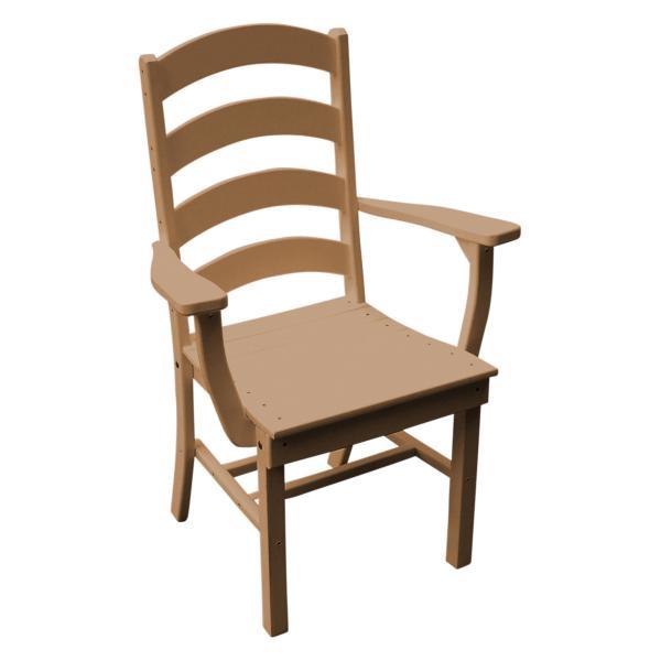 A &amp; L Furniture Ladderback Dining Chair w/ Arms Outdoor Chairs Cedar