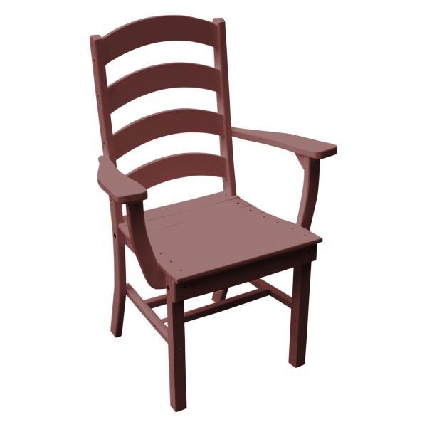 A &amp; L Furniture Ladderback Dining Chair w/ Arms Outdoor Chairs Cherrywood
