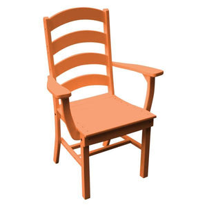 A & L Furniture Ladderback Dining Chair w/ Arms Outdoor Chairs Orange