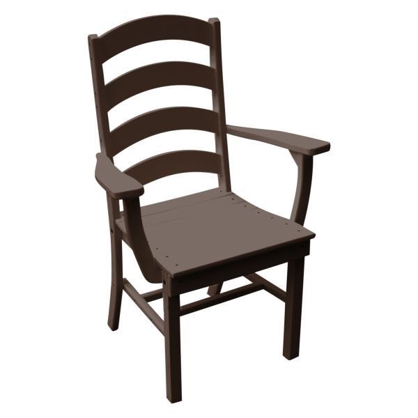 A &amp; L Furniture Ladderback Dining Chair w/ Arms Outdoor Chairs Tudor Brown