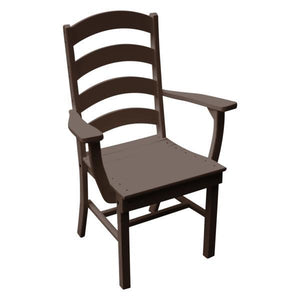 A & L Furniture Ladderback Dining Chair w/ Arms Outdoor Chairs Tudor Brown