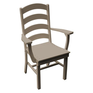 A & L Furniture Ladderback Dining Chair w/ Arms Outdoor Chairs Weathered Wood