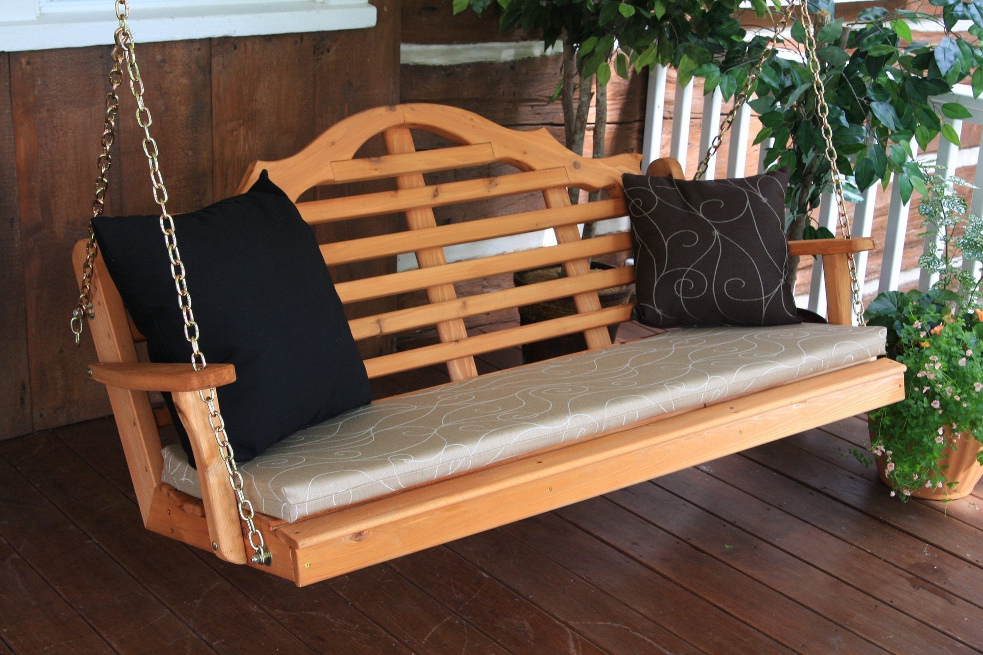 Marlboro Red Cedar Furniture Porch Swing by A & L Furniture - The ...