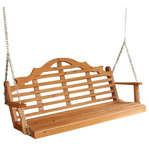 A & L Furniture Marlboro Red Cedar Furniture Porch Swing Porch Swings 4ft / No / Unfinished