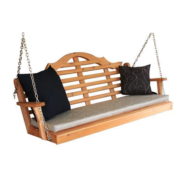 A &amp; L Furniture Marlboro Red Cedar Furniture Porch Swing Porch Swings 4ft / No / Unfinished