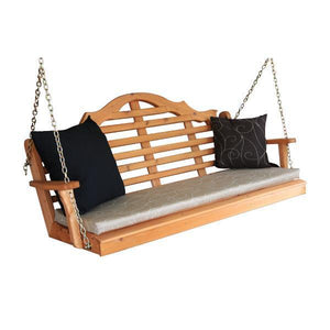 A & L Furniture Marlboro Red Cedar Furniture Porch Swing Porch Swings 4ft / No / Unfinished