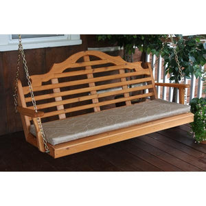 A & L Furniture Marlboro Red Cedar Furniture Porch Swing Porch Swings 4ft / No / Unfinished