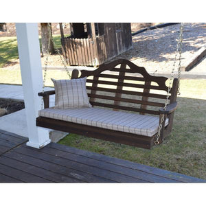 A & L Furniture Marlboro Red Cedar Furniture Porch Swing Porch Swings 4ft / No / Unfinished