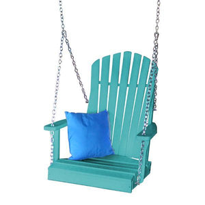 A & L Furniture Poly Adirondack Chair Swing Porch Swing Aruba Blue