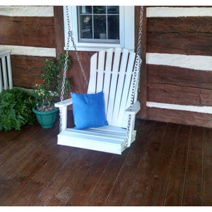A & L Furniture Poly Adirondack Chair Swing Porch Swing Aruba Blue